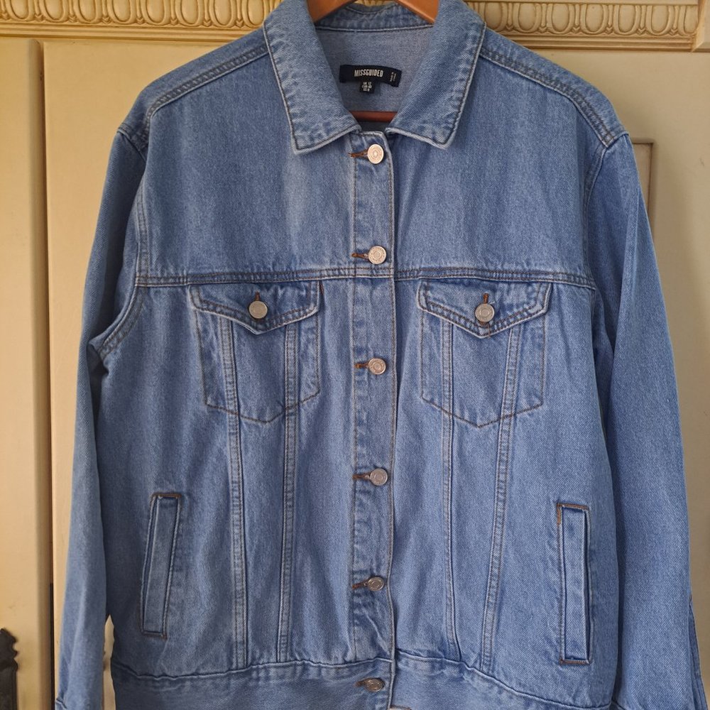 Misguided oversized blue-blues denim jacket US Sz 8